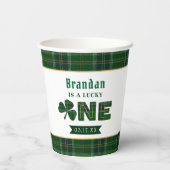 Lucky Little Shamrock 1st Birthday Party Papieren Bekers (Achterkant)