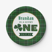 Lucky Little Shamrock 1st Birthday Party Papieren Bordje (Voorkant)