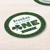 Lucky Little Shamrock 1st Birthday Ronde Kartonnen Onderzetter (Gebogen)