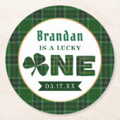 Lucky Little Shamrock 1st Birthday Ronde Kartonnen Onderzetter (Voorkant)