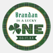 Lucky Little Shamrock 1st Birthday Ronde Sticker (Voorkant)