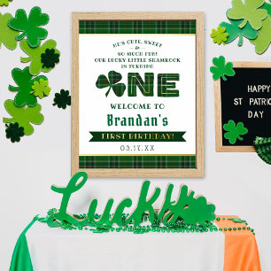 Lucky Little Shamrock 1st Birthday Welcome Real Folie Afdrukken