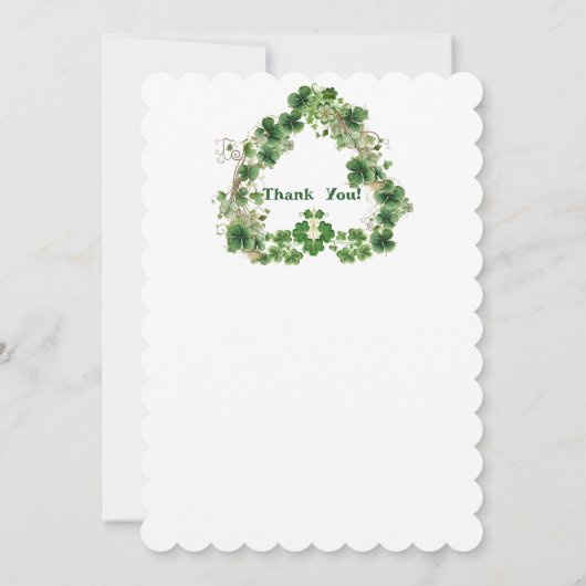 Lucky Little Shamrock 4 Leaf Clover Baby shower Kaart (Achterkant)