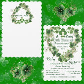 Lucky Little Shamrock 4 Leaf Clover Baby shower Kaart