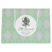 Lucky Little Shamrock Argyle Baby shower Groot Cadeauzakje (Voorkant)