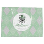 Lucky Little Shamrock Argyle Baby shower Groot Cadeauzakje (Achterkant)