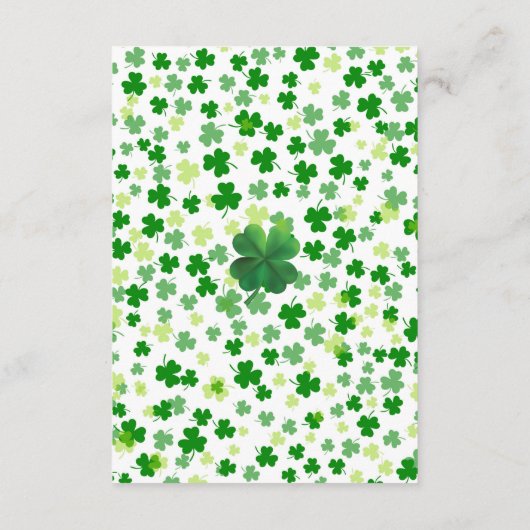 Lucky Little Shamrock Baby shower Book for Baby En Informatiekaartje (Achterkant)