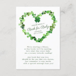 Lucky Little Shamrock Baby shower Book for Baby Informatiekaartje