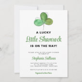 Lucky Little Shamrock Baby shower Invitation Kaart (Voorkant)