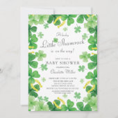 Lucky Little Shamrock Baby shower Invitation Kaart (Voorkant)
