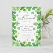 Lucky Little Shamrock Baby shower Invitation Kaart (Staand voorkant)