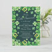 Lucky Little Shamrock Baby shower Invitation Kaart (Staand voorkant)