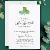 Lucky Little Shamrock Baby shower Invitation Kaart