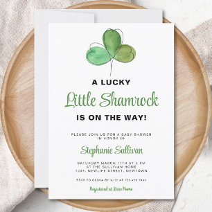 Lucky Little Shamrock Baby shower Invitation Kaart
