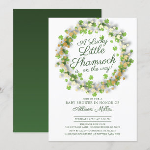 Lucky Little Shamrock Baby shower Kaart