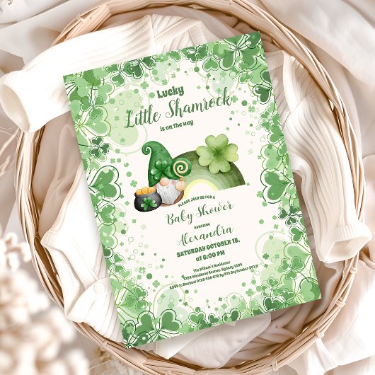 Lucky Little Shamrock Baby shower Kaart
