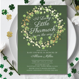 Lucky Little Shamrock Baby shower Kaart