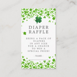 Lucky Little Shamrock Baby shower Luier Raffle E Informatiekaartje