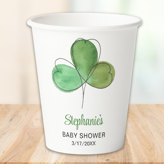 Lucky Little Shamrock Baby shower Papieren Bekers
