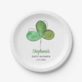 Lucky Little Shamrock Baby shower Papieren Bordje (Voorkant)