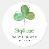 Lucky Little Shamrock Baby shower Ronde Sticker (Voorkant)