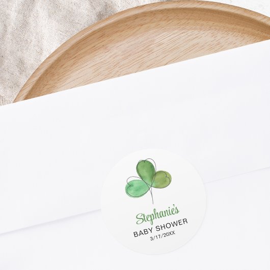 Lucky Little Shamrock Baby shower Ronde Sticker