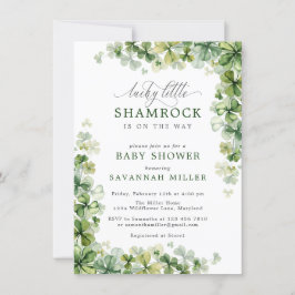 Lucky Little Shamrock Baby shower Spring Clover Kaart