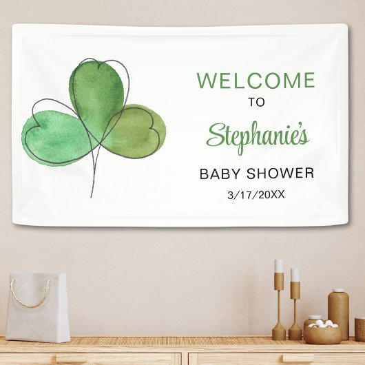 Lucky Little Shamrock Baby shower Welkom Spandoek