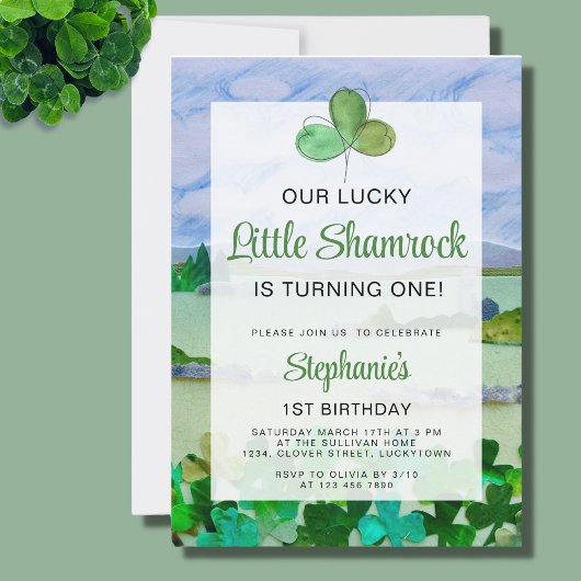 Lucky Little Shamrock Eerste Verjaardag Kaart