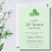 Lucky Little Shamrock Green Baby shower Kaart