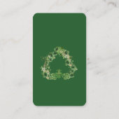 Lucky Little Shamrock Green Gold Leaf Baby shower Informatiekaartje (Achterkant)