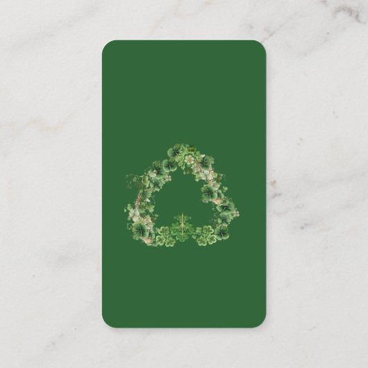 Lucky Little Shamrock Green Gold Leaf Baby shower Informatiekaartje (Achterkant)