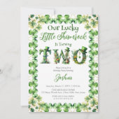 Lucky Little Shamrock Iers 2e Verjaardagsfeest Kaart (Voorkant)