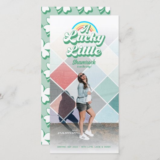 Lucky Little Shamrock Pregnancy Announding Aankondiging (Voorkant / Achterkant)