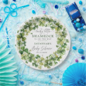 Lucky Little Shamrock Spring Clover Baby shower Papieren Bordje (Feest)