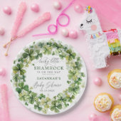 Lucky Little Shamrock Spring Clover Baby shower Papieren Bordje (Feest)