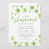 Lucky Little Shamrock St. Patrick's Baby shower Kaart (Voorkant / Achterkant)