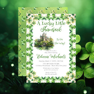 Lucky Little Shamrock St. Patrick's Baby shower Kaart