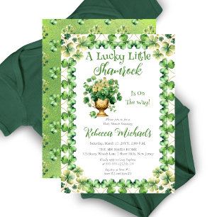 Lucky Little Shamrock St. Patrick's Baby shower Kaart