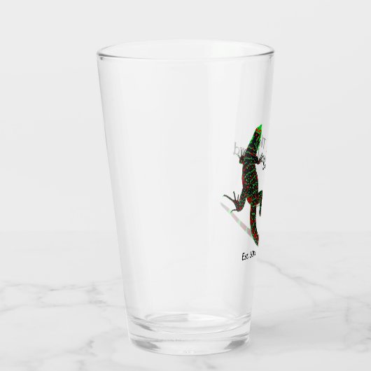 Lucky Lizard Personaliseer Naam en Datum Glas (Rechts)
