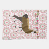 Lucky Llama & Butterfly Pink  keukenhanddoek (Horizontaal)