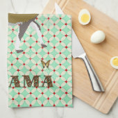 Lucky Llama & Butterfly Retro keukenhanddoeken (Quarter Fold)