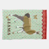 Lucky Llama & Butterfly Retro keukenhanddoeken (Horizontaal)