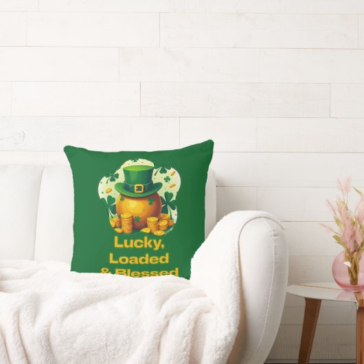 Lucky Loaded Blessed St Patrick’s Day - almofada Kussen (Bank)