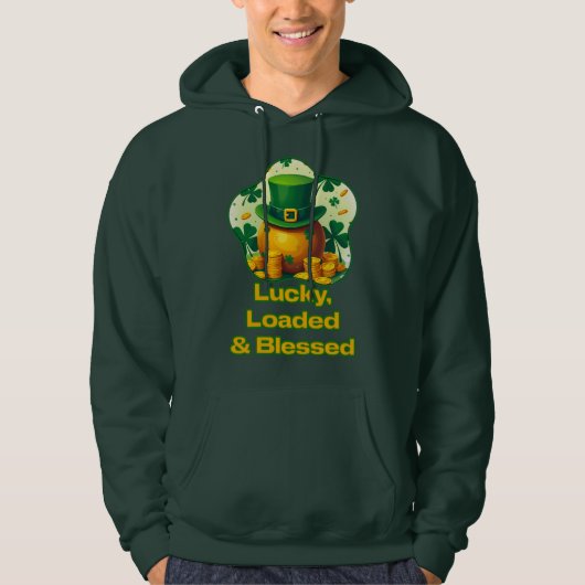 Lucky Loaded Blessed St Patrick’s Day  - camiseta Hoodie (Voorkant)