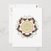 Lucky Longevity Chinese Charm Briefkaart (Voorkant / Achterkant)