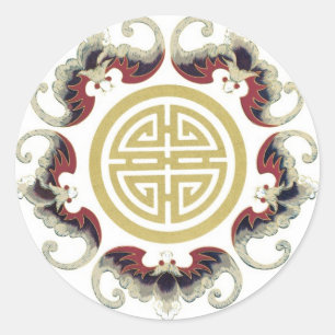 Lucky Longevity Chinese Charm Ronde Sticker