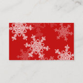 Lucky loterij Minimalistisch rood sneeuwvlokkenpat Informatiekaartje (Achterkant)