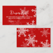 Lucky loterij Minimalistisch rood sneeuwvlokkenpat Informatiekaartje (Voorkant / Achterkant)