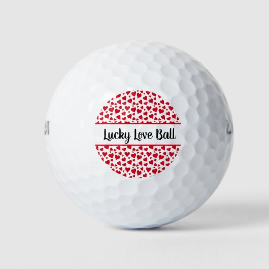 Lucky Love Ball Red Hearts Valentijnsdag Golfballen (Voorkant)